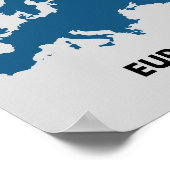 Europa-Karte-Kontur Poster (Ecke)