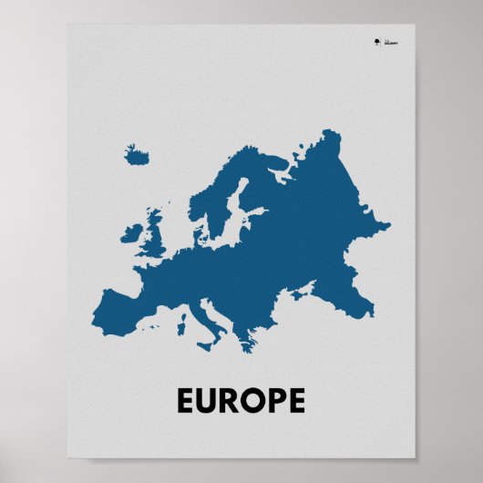 Europa-Karte-Kontur Poster (Vorne)