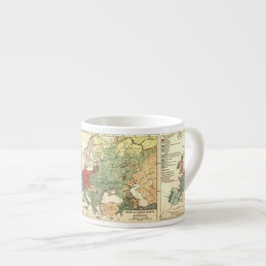 Europa-Karte-Länder - Weltantike Espressotasse (Vorderseite Rechts)