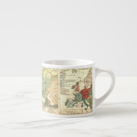 Europa-Karte-Länder - Weltantike Espressotasse (Rechts)