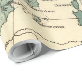 Europa-Karte-Länder - Weltantike Geschenkpapier (Rolleneckpunkt)