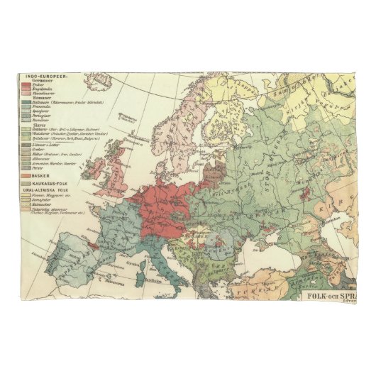 Europa-Karte-Länder - Weltantike Kissenbezug (Vorderseite)