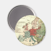 Europa-Karte-Länder - Weltantike Magnet (Vorderseite/Rückseite)