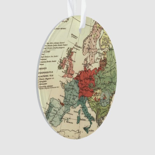 Europa-Karte-Länder - Weltantike Ornament (Vorderseite)
