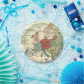 Europa-Karte-Länder - Weltantike Pappteller (Party)