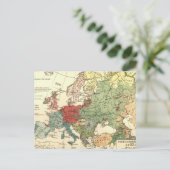 Europa-Karte-Länder - Weltantike Postkarte (Stehend Vorderseite)