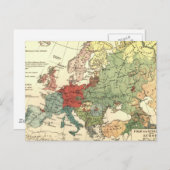 Europa-Karte-Länder - Weltantike Postkarte (Vorne/Hinten)