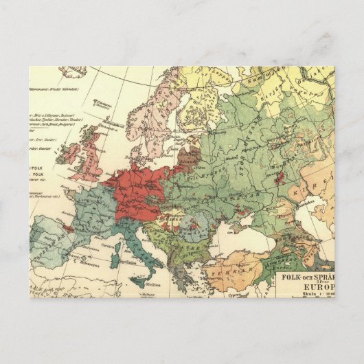Europa-Karte-Länder - Weltantike Postkarte (Vorderseite)