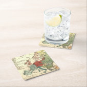 Europa-Karte-Länder - Weltantike Rechteckiger Pappuntersetzer (Vor Ort)