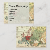 Europa-Karte-Länder - Weltantike Visitenkarte (Vorne/Hinten)