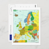 Europa-Karte Postkarte (Vorne/Hinten)