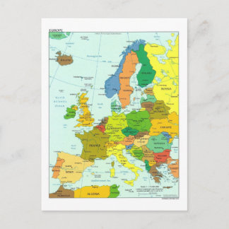 Europa-Karte Postkarte