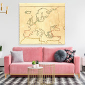 Europa Kontur 2 Leinwanddruck (Insitu (Wohnzimmer))