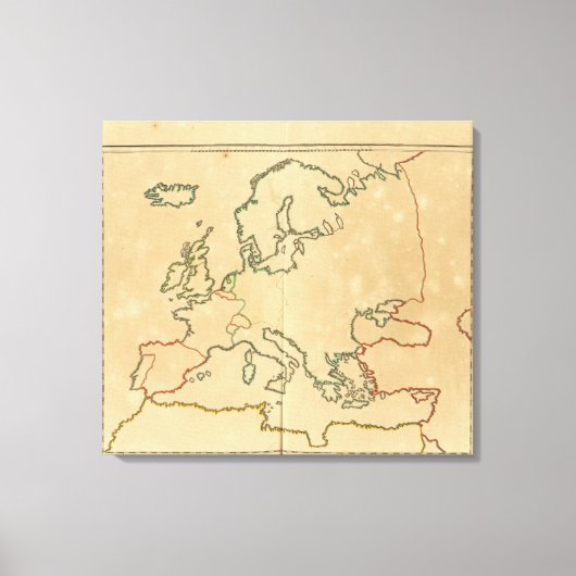 Europa Kontur 2 Leinwanddruck (Vorderseite)