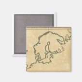 Europa Kontur 2 Magnet (Vorderseite/Rückseite)