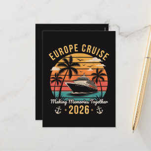Europa Kreuzfahrt Gruppe 2026 Familienpassende Fer Feiertagspostkarte