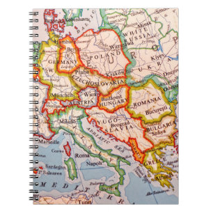 Europa-Landkarte der Länder Staaten Notizblock