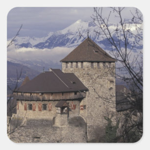 Europa, Liechtenstein, Vaduz Schloss Vaduz Quadratischer Aufkleber