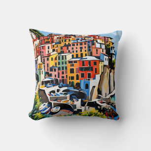 Europa Manarola Cinque Terre Italien Mittelmeer Kissen