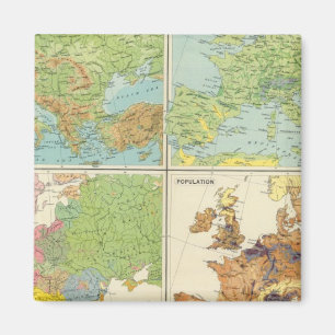 Europa-Merkmale und Bevölkerungskarte Magnet