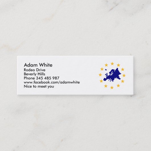 Europa Mini Visitenkarte (Vorderseite)