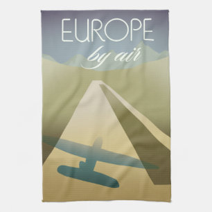 Europa mit dem Flugzeug Geschirrtuch