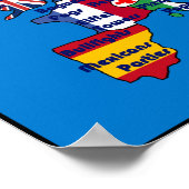 Europa nach amerikanischer Landkarte Poster (Ecke)