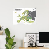 Europa nach Bulgarien Poster (Heimbüro)