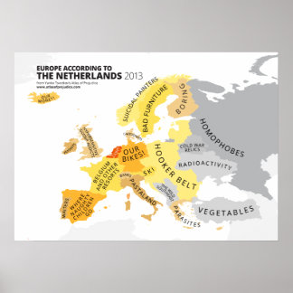 Europa nach den Niederlanden Poster