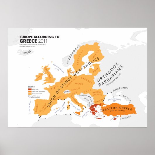 Europa nach Griechenland Poster (Vorne)
