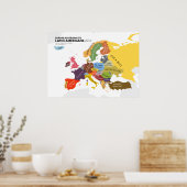 Europa nach Lateinamerika Poster (Küche)