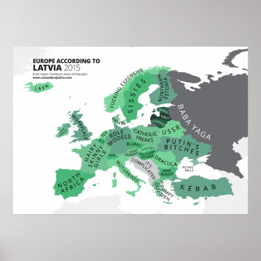 Europa nach Lettland Poster (Vorne)