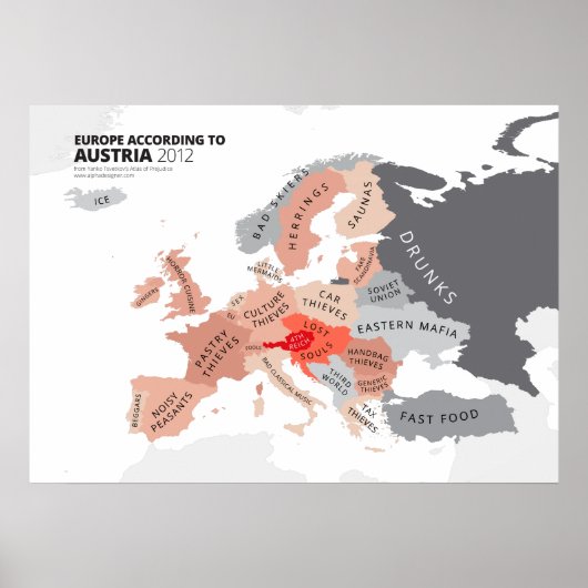 Europa nach Österreich Poster (Vorne)