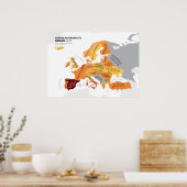 Europa nach Spanien Poster (Küche)