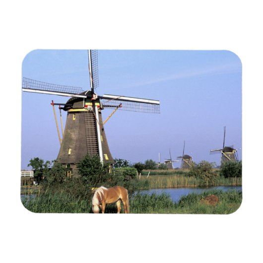 Europa, Niederlande, Zuid Holland, Kinderdijk. 2 Magnet (Horizontal)