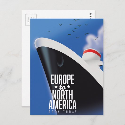 Europa - Nordamerika Kreuzfahrtschiff kommerziell Postkarte (Vorne/Hinten)