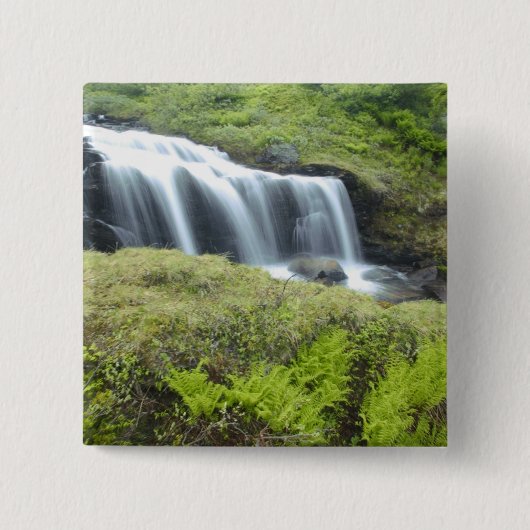 Europa, Norwegen. Wasserfall. Button (Vorderseite)