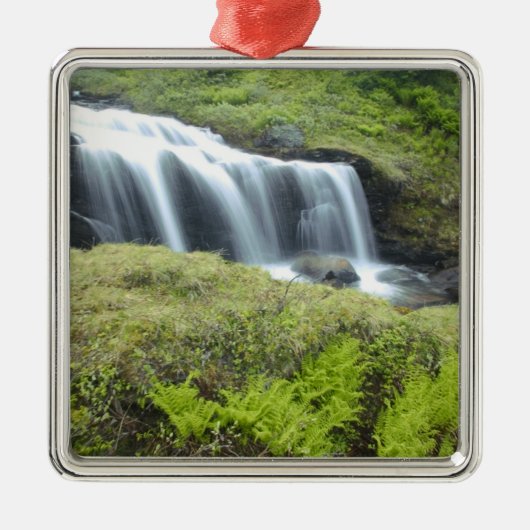Europa, Norwegen. Wasserfall. Silbernes Ornament (Vorne)