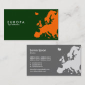 EUROPA Orange - Dunkelgrün Visitenkarte (Vorne/Hinten)
