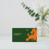 EUROPA Orange - Dunkelgrün Visitenkarte (Stehend Vorderseite)