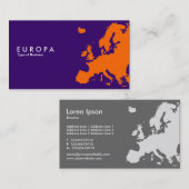 EUROPA Orange - Dunkle Violette Visitenkarte (Vorne/Hinten)