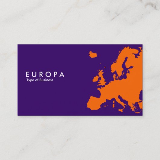 EUROPA Orange - Dunkle Violette Visitenkarte (Vorderseite)