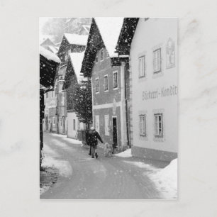 Europa, Österreich, Hallstat. Snowy-Straße Postkarte