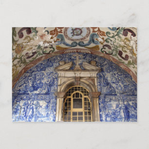 Europa, Portugal, Obidos. Farbenfrohe Architektur Postkarte