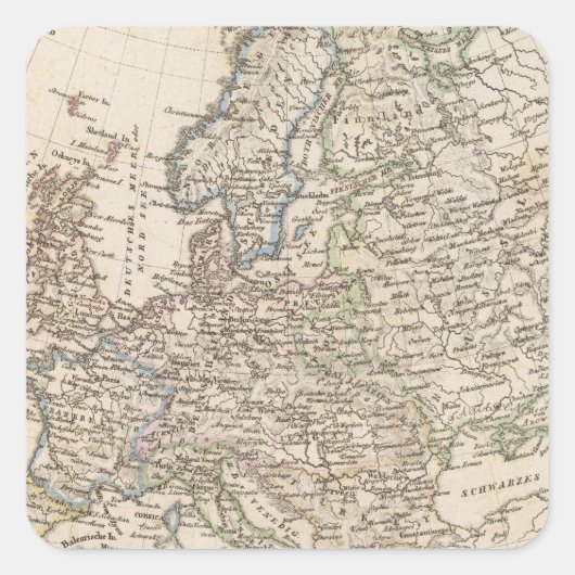 Europa Quadratischer Aufkleber (Vorderseite)