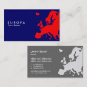EUROPA Red - Dark Blue Visitenkarte (Vorne/Hinten)