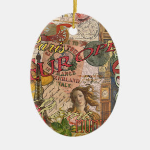 Europa Reise Vintage Europäisch Paris Frankreich K Keramik Ornament