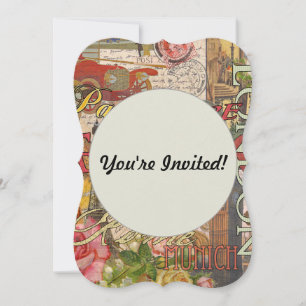 Europa Reisen Vintag Paris Frankreich Kunst Einladung