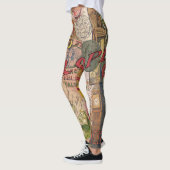 Europa Reisen Vintag Paris Frankreich Kunst Leggings (Links)