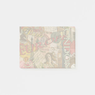 Europa Reisen Vintag Paris Frankreich Kunst Post-it Klebezettel